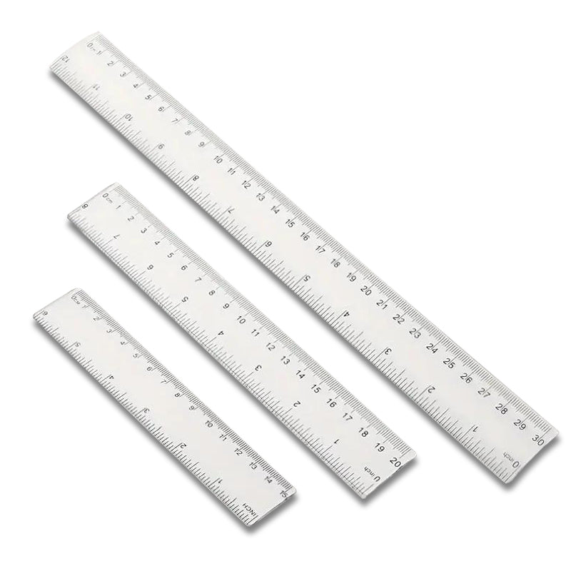 3er-Set Langlebige Klare Kunststofflineale