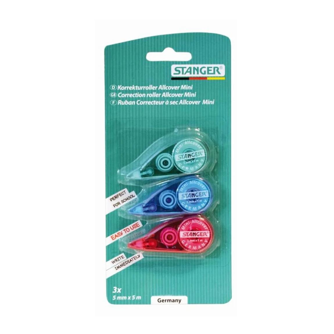 Korrekturroller / Korrekturmaus Mini | 3er Set | 5mm x 5m | Stanger
