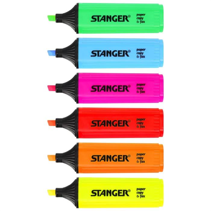 Stanger Textmarker | 6er Set | mehrfarbig