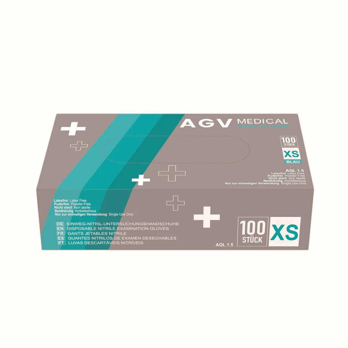 AGV Medical Nitril Gloves 2.0 | Nitrilhandschuhe | blau | 100 Stück | große Packung