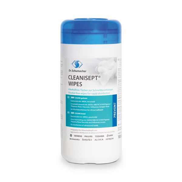 CLEANISEPT Wipes alkoholfr.Schnelldes.Spenderdose - 100Tücher