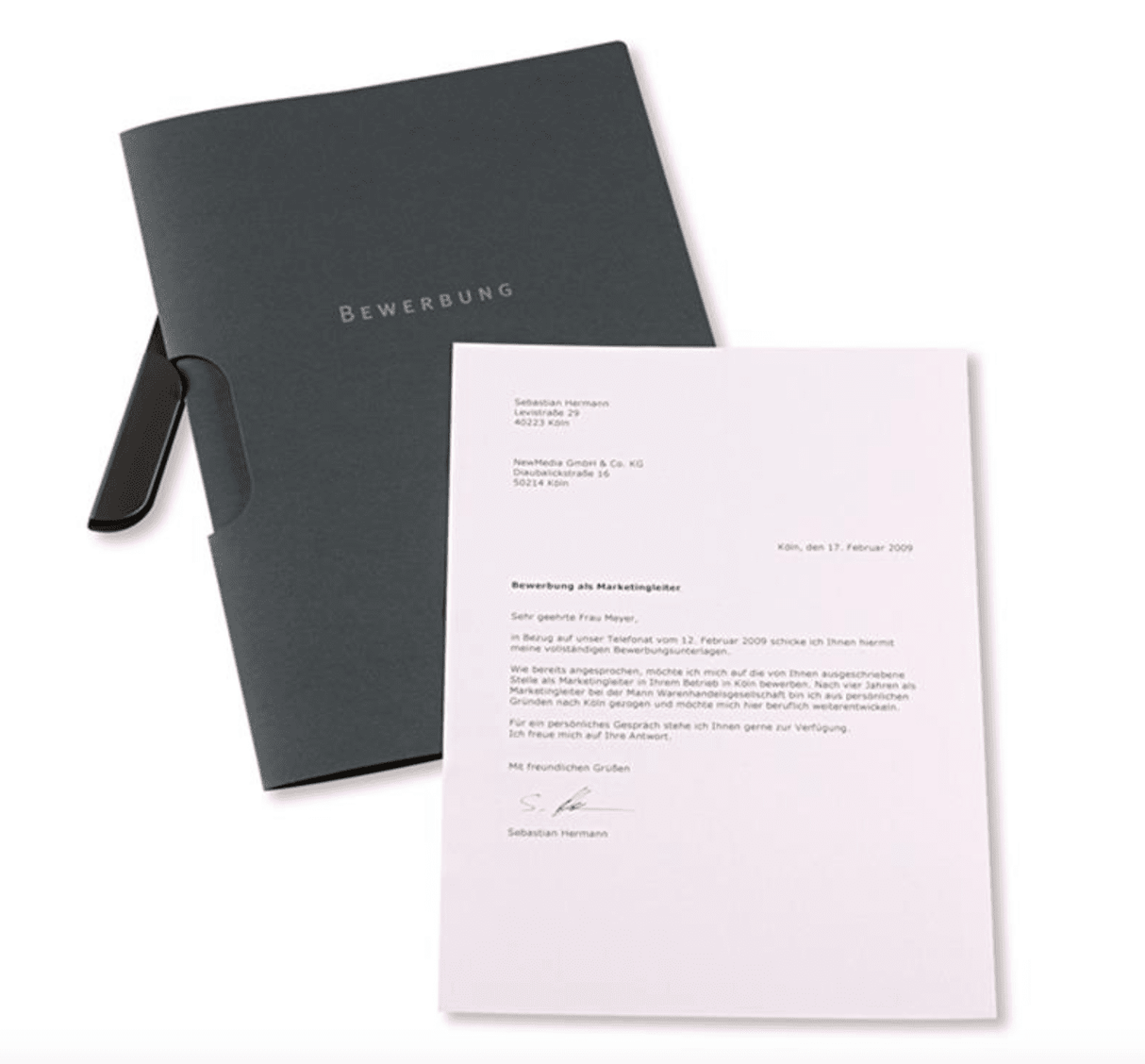 ELBA Bewerbungsmappe "clip-fix" A4 | 320 g/m² Karton | für ca. 30 DIN A4-Blätter | 2-teilig