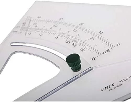 LINEX 1120/10B Verstellbarer Winkel, 320x250x2,5mm, kombiniert Dreieck und Winkelmesser