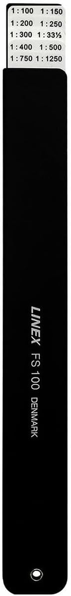 LINEX FS 100 Fächerreduktionslineal 15cm, 5 Maßstäbe mit insgesamt 22 Teilungen