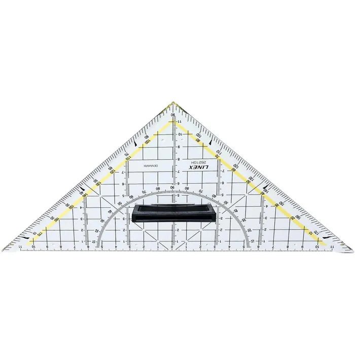LINEX Geometrie-Dreieck mit Winkelmesser, Facette, metrischer Skala und abnehmbarem Griff - verschiedene Ausführungen