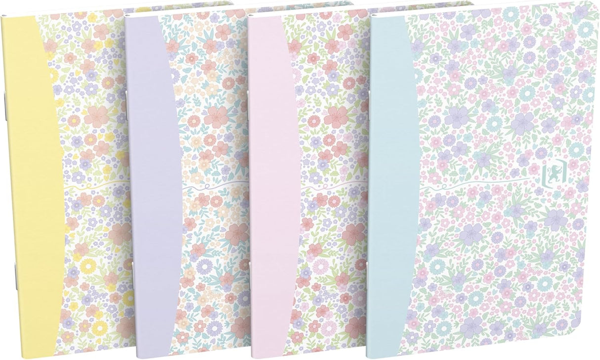 Oxford GO Floral Schreibwaren mit Optik Paper, EU Ecolabel, liniertes und kariertes Papier - verschiedene Ausführungen
