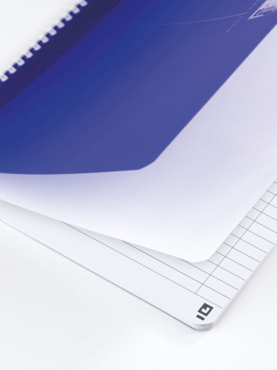 OXFORD Office Spiralbuch "MyColours" A4, liniert 7 mm, 90 Blatt, Optik Paper®, mit transluzentem PP-Deckel, 5er-Packung mit 4 Farben