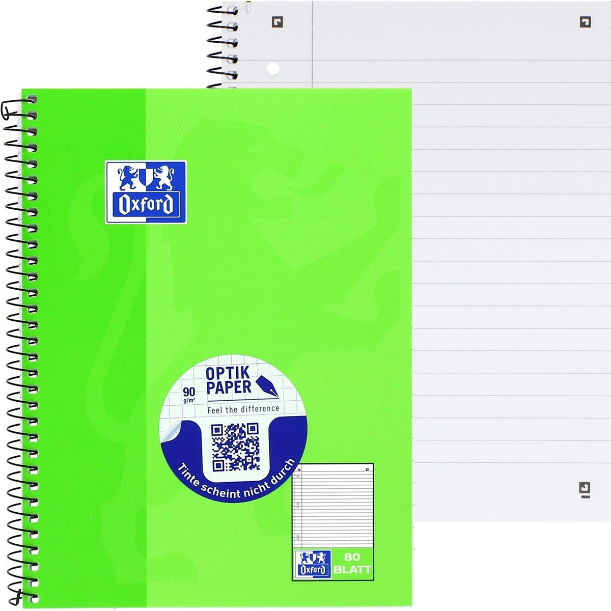 OXFORD Schule Collegeblock A4+ und A5+ mit 80 Blatt, Optik Paper® - verschiedene Ausführungen