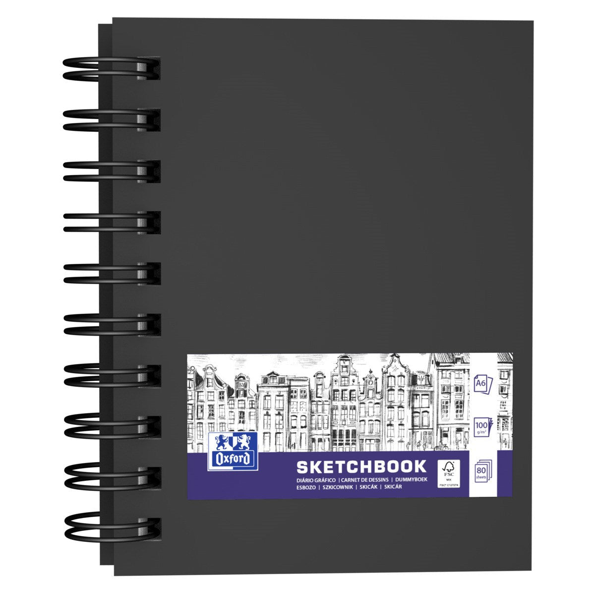 Oxford Sketchbook mit Spiralbindung oder Fadenheftung, Hardcover - verschiedene Ausführungen