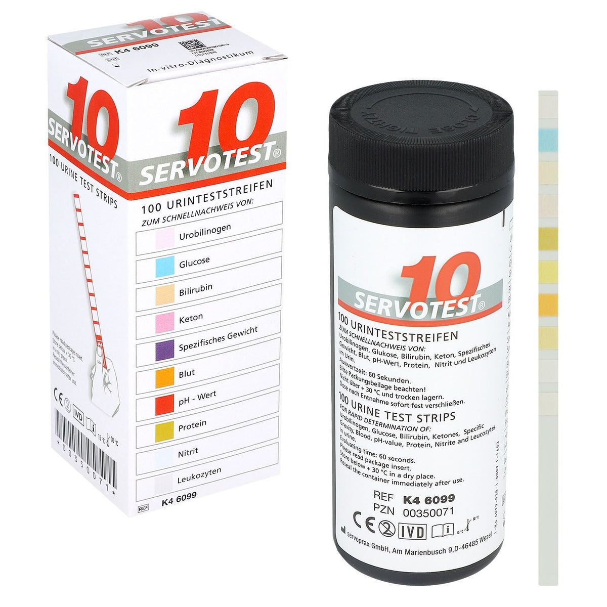 Servotest 10 - 100 Urinteststreifen
