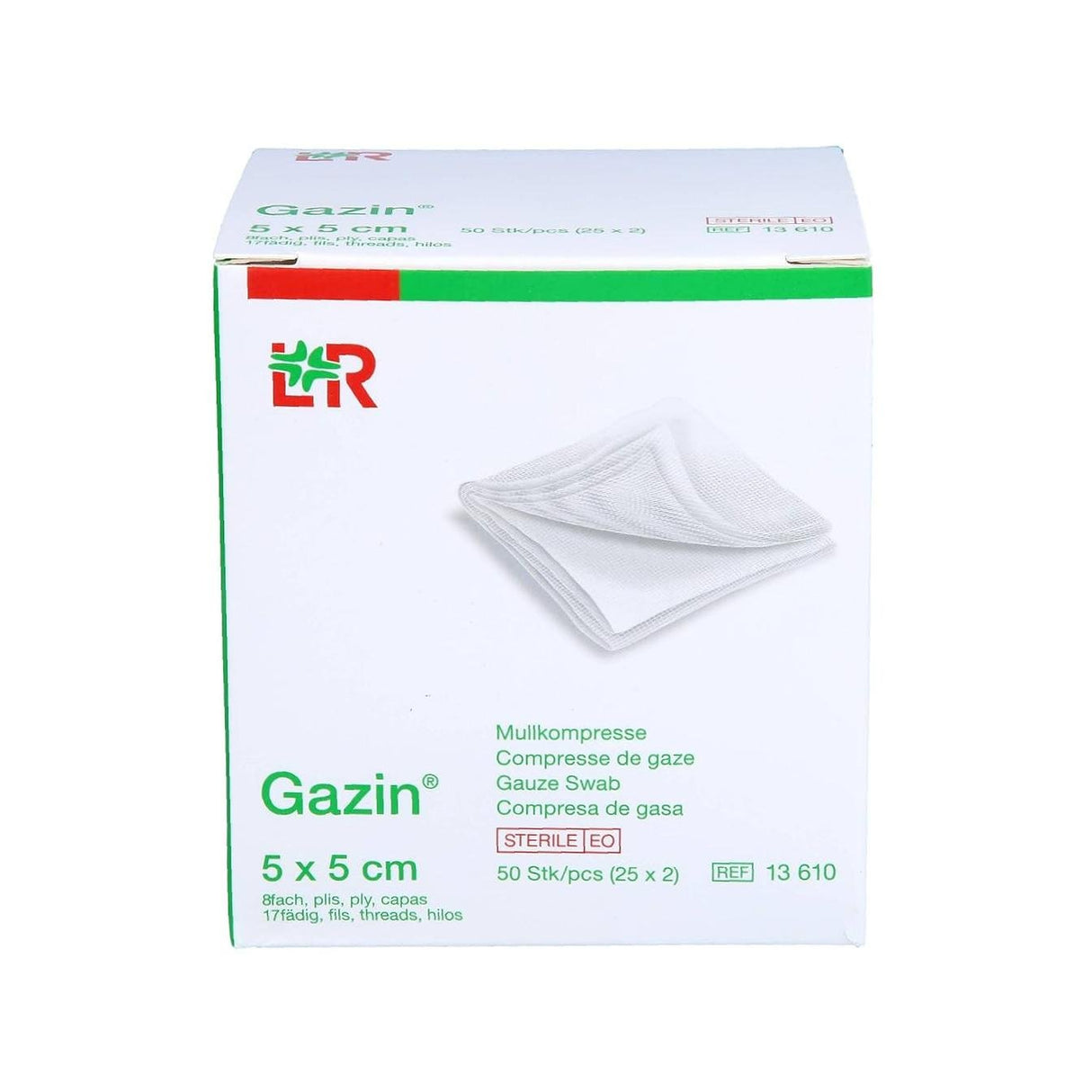 Sterile Mullkompressen, 5x5 cm steril 8fach