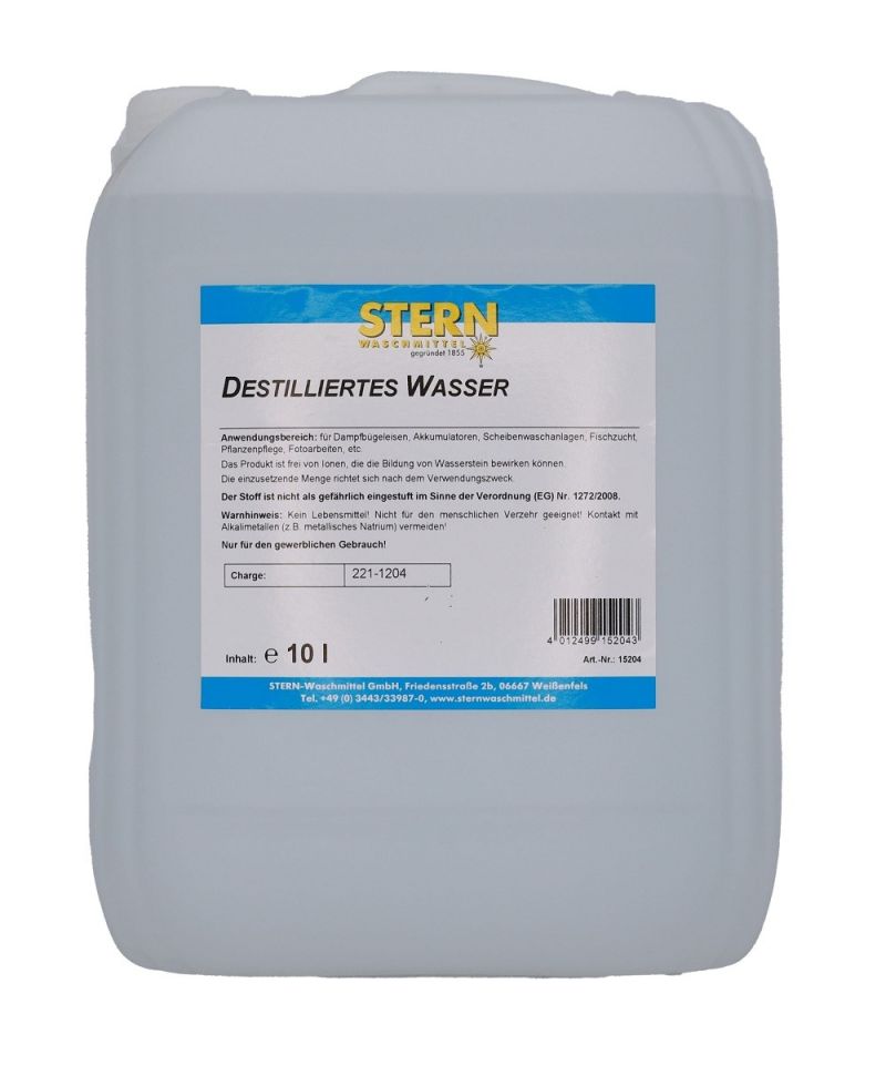 Destilliertes Wasser - 10 Liter Kanister