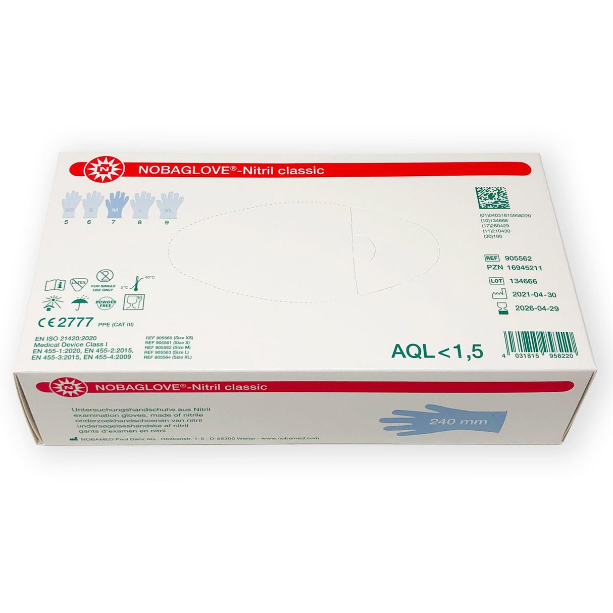 Nitrilhandschuh Nobaglove Classic - blau - puderfrei