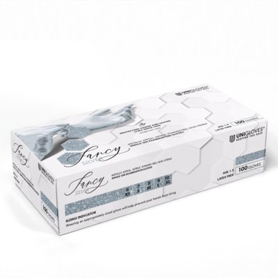 UNIGLOVES FANCY SILVER - Nitrilhandschuh 10x100Stück