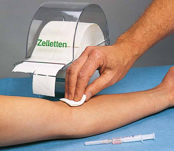 Zelletten Tupfer 4x5 cm unsteril Rolle 300 Tupfer