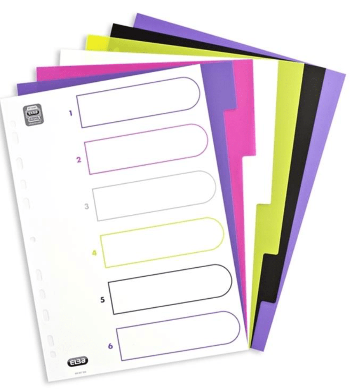 ELBA Register "myColour" A4, PP-Stärke 300 my, 6 Blatt, sortierte Packung