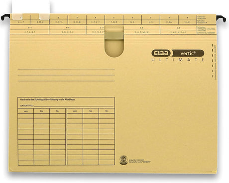 ELBA vertic ULTIMATE Heftsystem mit Komfort-Sichtreiter und Heftungen für ca. 200 DIN A4-Blätter, naturbraun