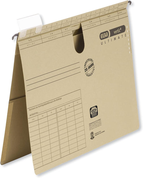 ELBA vertic ULTIMATE Heftsystem mit Komfort-Sichtreiter und Heftungen für ca. 200 DIN A4-Blätter, naturbraun