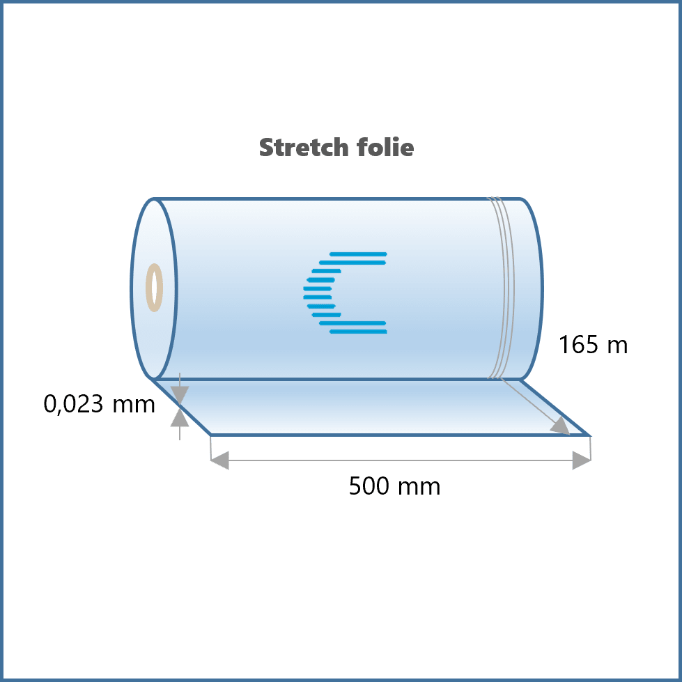 Hand-Stretchfolie schwarz 500mm x 165m
