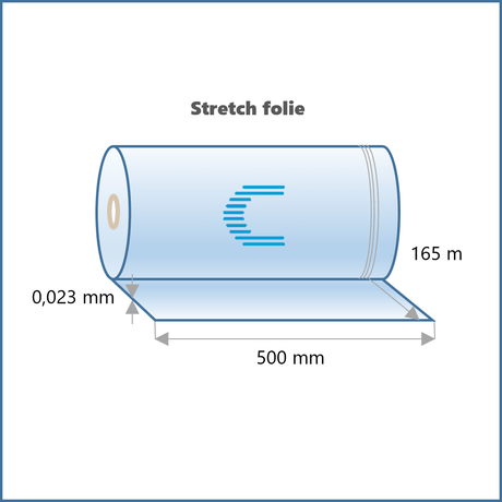 Hand-Stretchfolie schwarz 500mm x 165m