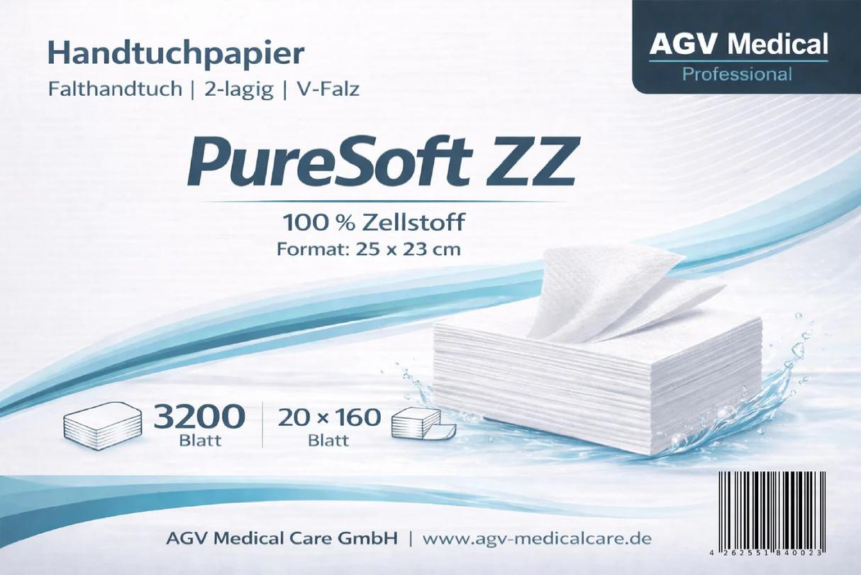 Handtuchpapier 2-lagig | 25x23cm | 3200 Stück | 20 x 160 Tücher