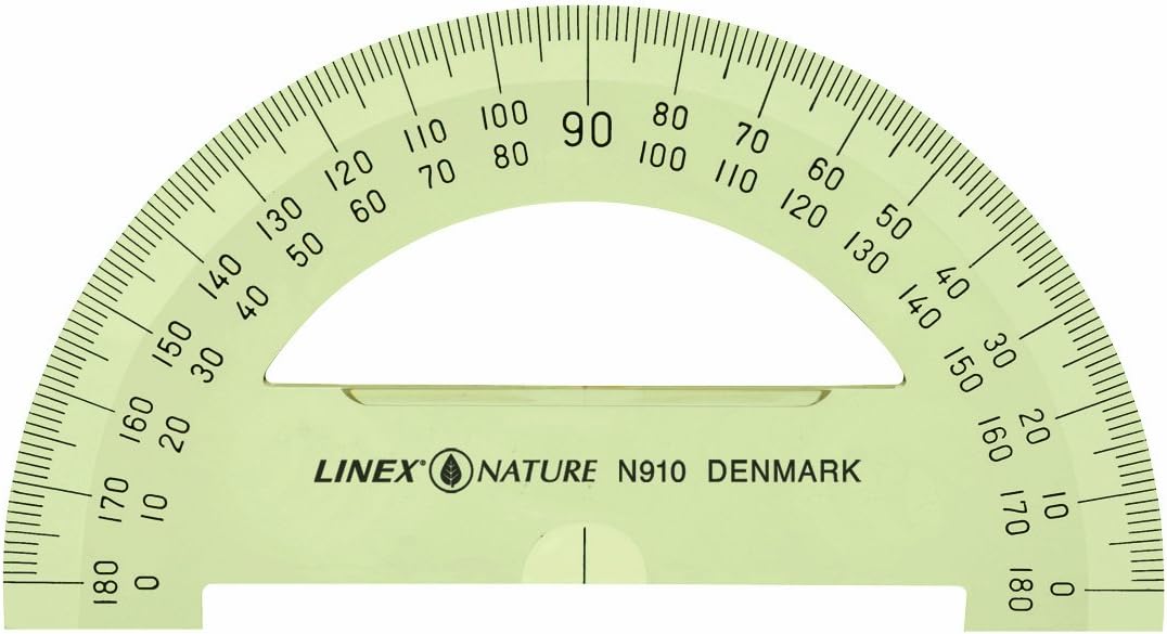 LINEX 910 Winkelmesser, 100 mm Durchmesser,2 mm dick, 180° Bogenlänge, gegenläufige Skala, Facette
