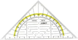 LINEX Geometrie-Dreieck mit Winkelmesser, Facette, metrischer Skala und abnehmbarem Griff - verschiedene Ausführungen