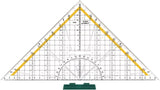 LINEX Geometrie-Dreieck mit Winkelmesser, Facette, metrischer Skala und abnehmbarem Griff - verschiedene Ausführungen