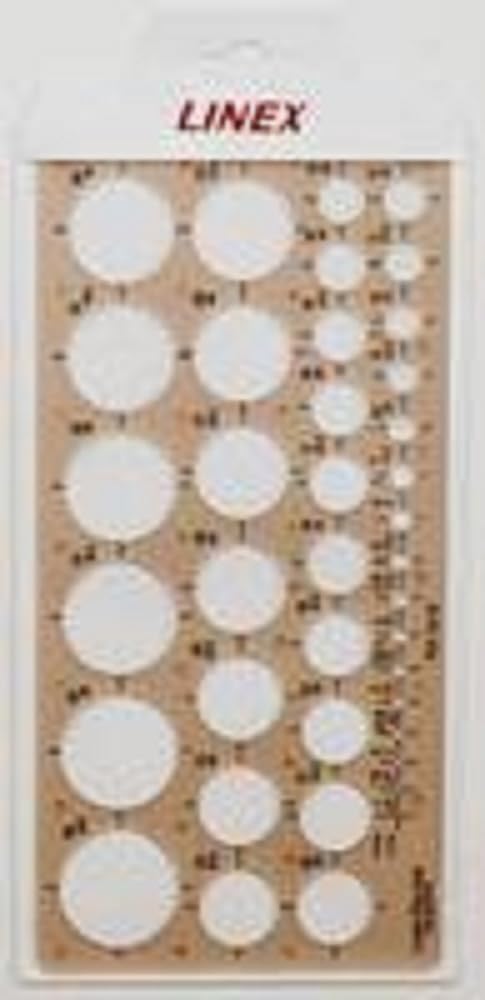 LINEX Kreisschablone mit Kreisen von 1-35 mm, mm-Skala an einer Seite - verschiedene Ausführungen