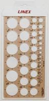 LINEX Kreisschablone mit Kreisen von 1-35 mm, mm-Skala an einer Seite - verschiedene Ausführungen