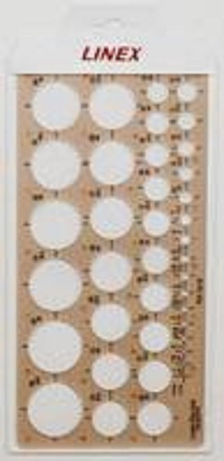 LINEX Kreisschablone mit Kreisen von 1-35 mm, mm-Skala an einer Seite - verschiedene Ausführungen