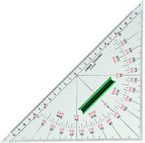 LINEX Navigation Kursdreieck Nautischer Winkelmesser mit innenliegendem Nullpunkt und Gradzahlenskala 0° bis 359°