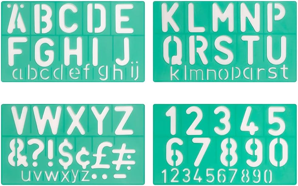 LINEX Schriftschablonen Set mehrteilig mit Groß-/Kleinbuchstaben, Ziffern und Symbolen - verschiedene Ausführungen