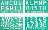 LINEX Schriftschablonen Set mehrteilig mit Groß-/Kleinbuchstaben, Ziffern und Symbolen - verschiedene Ausführungen