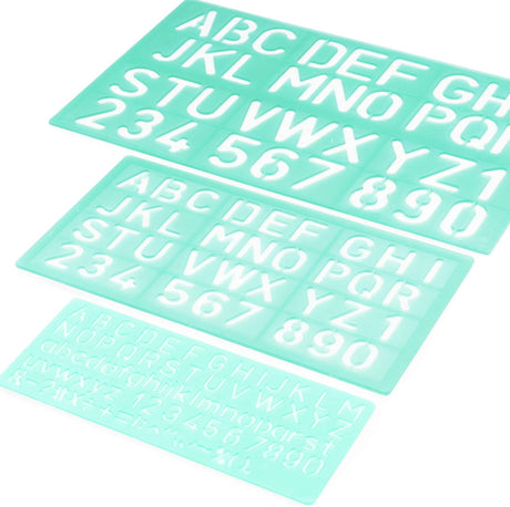 LINEX Schriftschablonen Set mehrteilig mit Groß-/Kleinbuchstaben, Ziffern und Symbolen - verschiedene Ausführungen