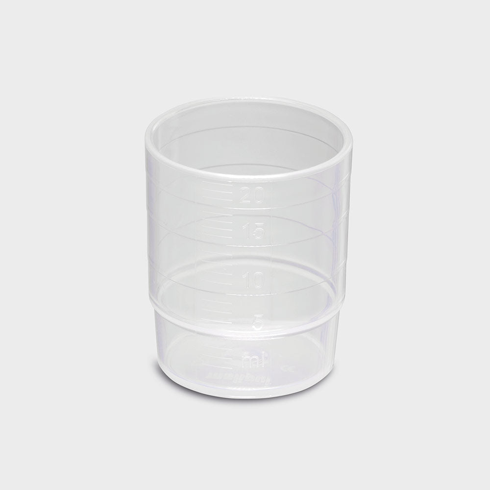 melipul MEHRWEG-Medikamentenbecher / Deckel | stapelbar | PP | 25ml | Pack 60 Stück | versch. Farben