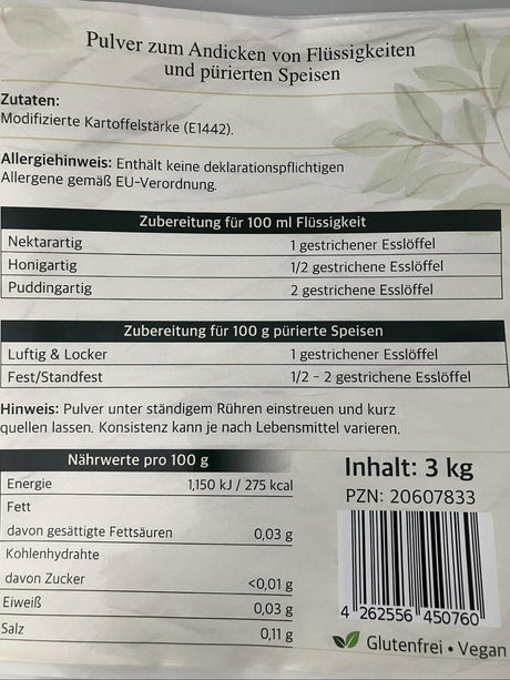 Naturals PGS Andickungspulver 3kg | Neutral | 3000g / Eimer