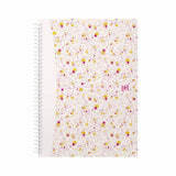Oxford GO Floral Spiralbuch, Softcover mit Soft Touch Finish, weiße Doppelspirale, 60 Blatt - verschiedene Ausführungen