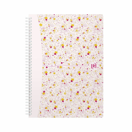 Oxford GO Floral Spiralbuch, Softcover mit Soft Touch Finish, weiße Doppelspirale, 60 Blatt - verschiedene Ausführungen