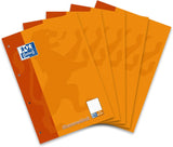 OXFORD Klausurenblock Schule 5er Pack A4 liniert weißer Rand links 50 Blatt gelocht mit Namens-Feld orange