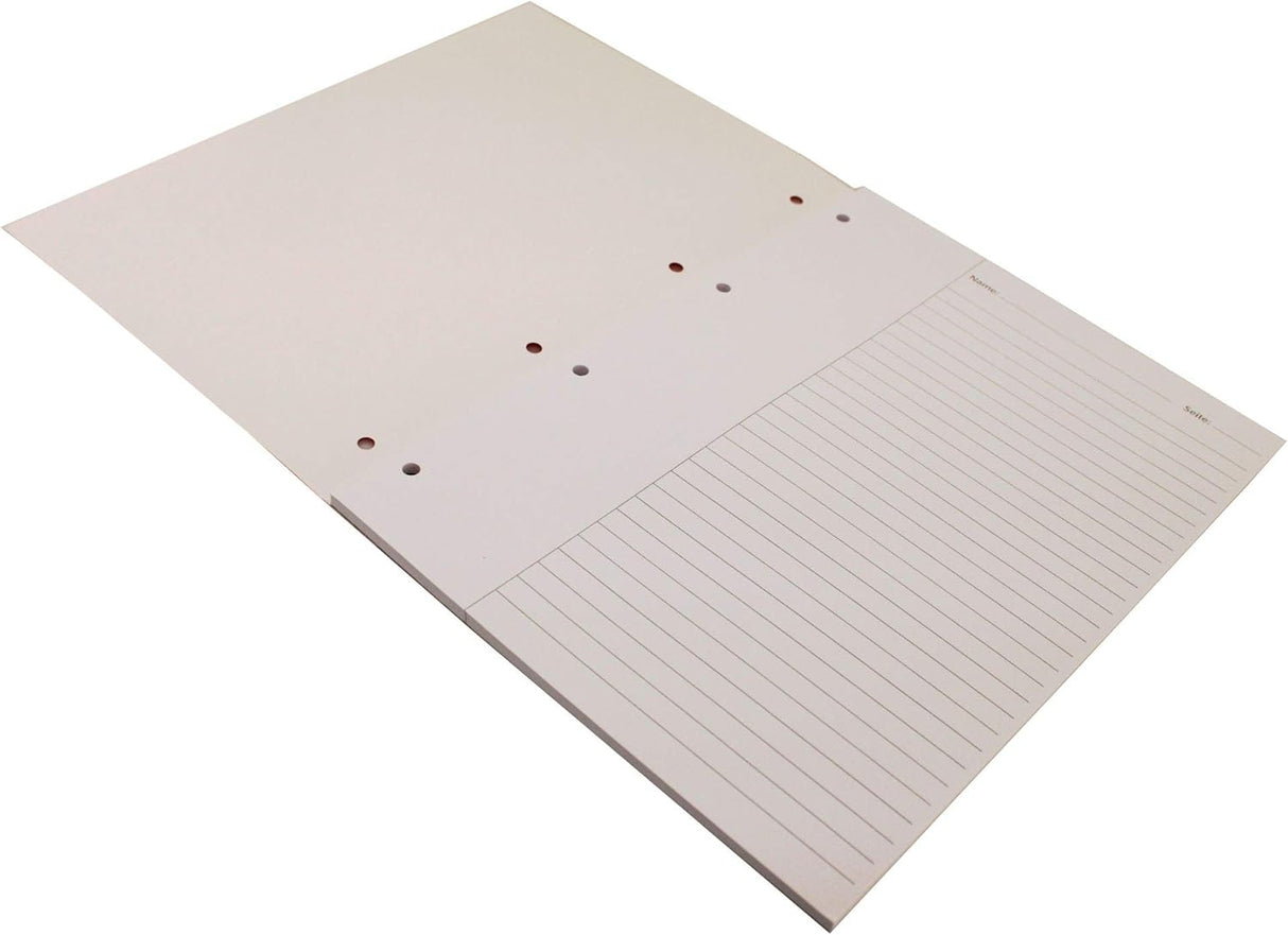 OXFORD Klausurenblock Schule 5er Pack A4 liniert weißer Rand links 50 Blatt gelocht mit Namens-Feld orange