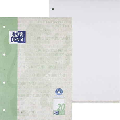 Oxford Recycling Schulblock A4, kopfgeleimt, 50 Blatt, Optik Paper®, 4fach gelocht - verschiedene Ausführungen