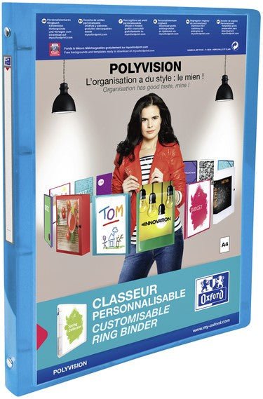 Oxford Ringbuch polyvision A4 mit 4 Ringen und variabler Rückenbreite - verschiedene Ausführungen