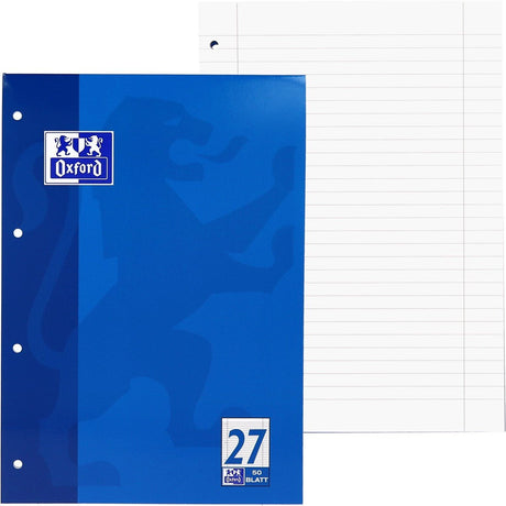 OXFORD Schule Schulblock A4, kopfgeleimt, 50 Blatt, Optik Paper®, 4fach gelocht - verschiedene Ausführungen