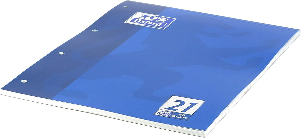 OXFORD Schule Schulblock A4, kopfgeleimt, 50 Blatt, Optik Paper®, 4fach gelocht - verschiedene Ausführungen