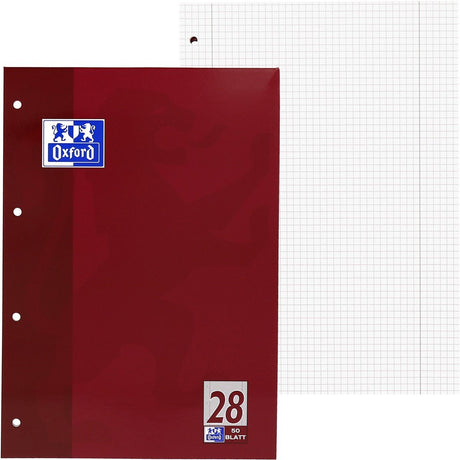 OXFORD Schule Schulblock A4, kopfgeleimt, 50 Blatt, Optik Paper®, 4fach gelocht - verschiedene Ausführungen