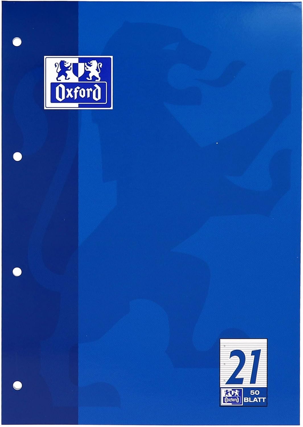 OXFORD Schule Schulblock A4, kopfgeleimt, 50 Blatt, Optik Paper®, 4fach gelocht - verschiedene Ausführungen