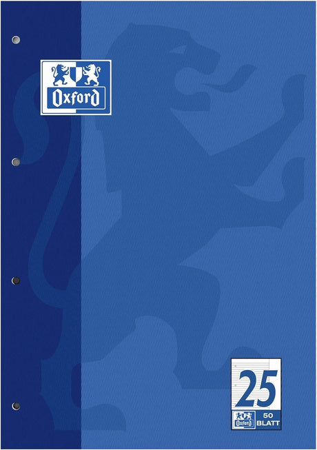 OXFORD Schule Schulblock A4, kopfgeleimt, 50 Blatt, Optik Paper®, 4fach gelocht - verschiedene Ausführungen