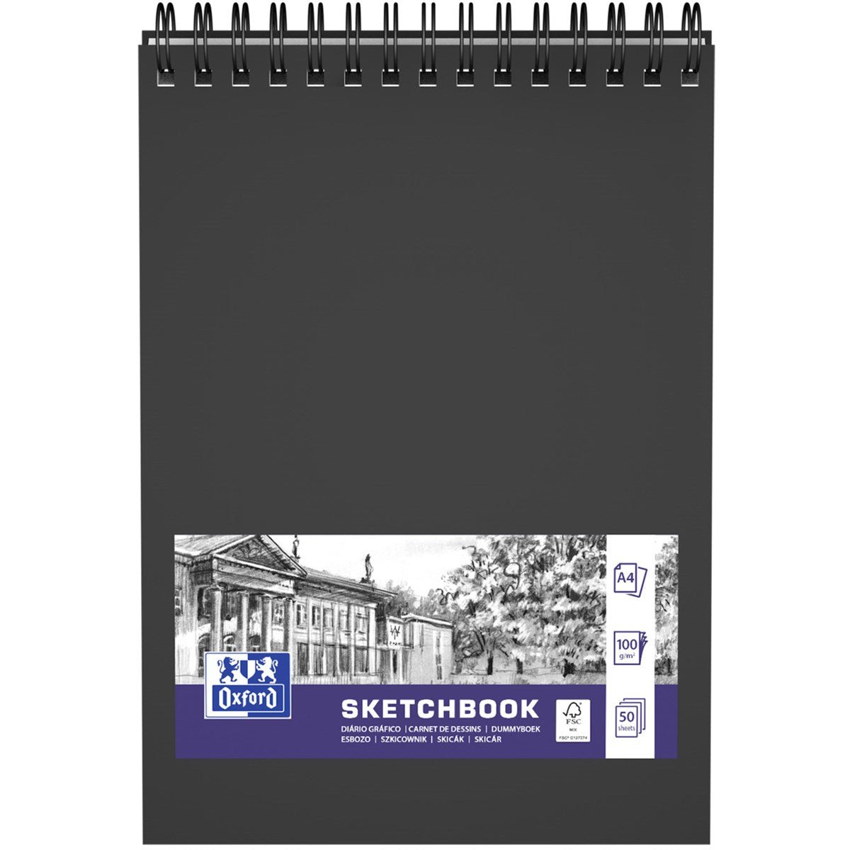 Oxford Sketchbook mit Spiralbindung oder Fadenheftung, Hardcover - verschiedene Ausführungen