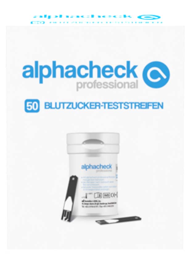 ALPHACHECK professional Blutzuckerteststreifen - 50 Stück